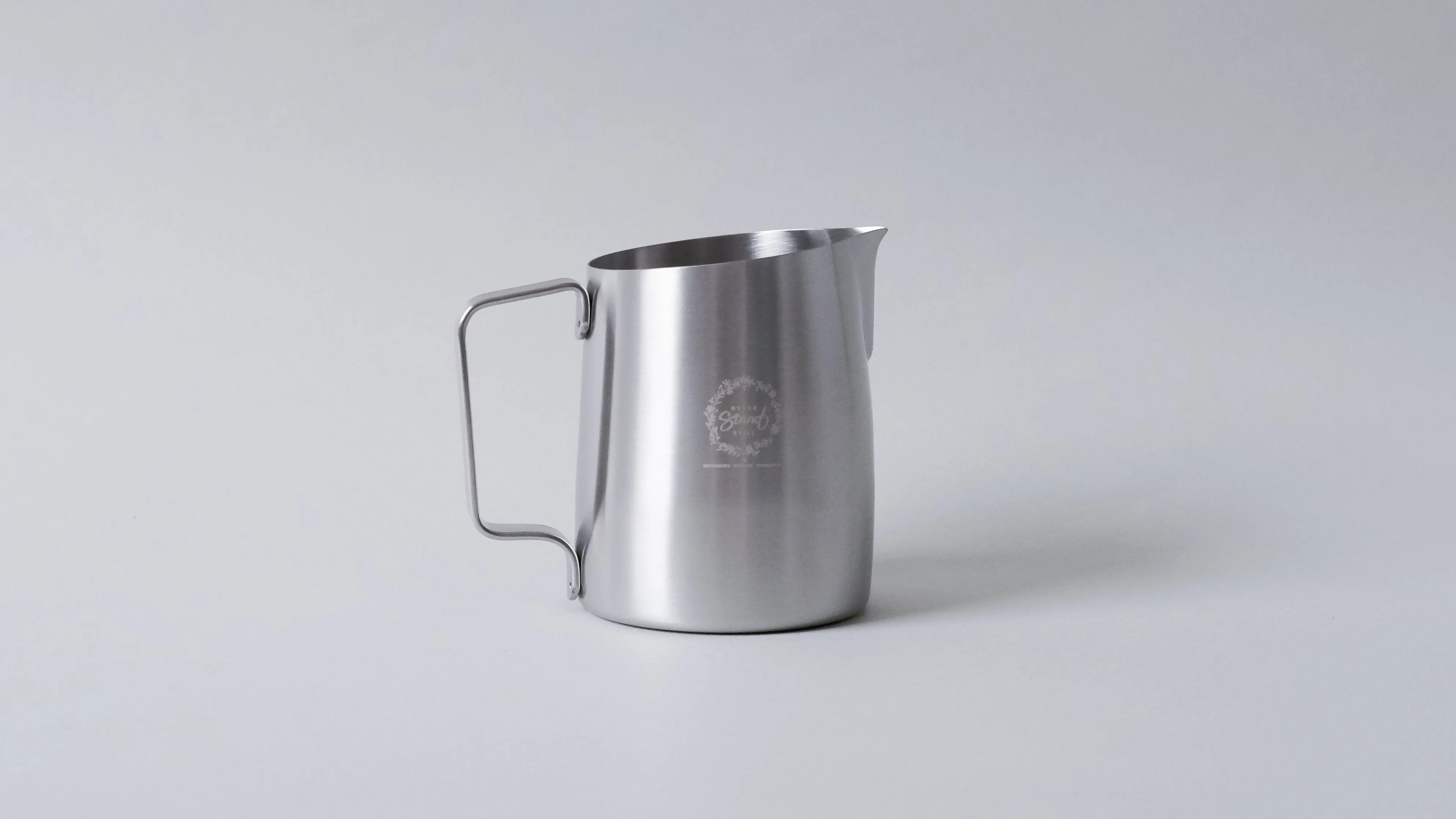 17oz IVY LKY x WPM Latte Art Pitcher with Tapered Sharp Spout in Brushed Silver