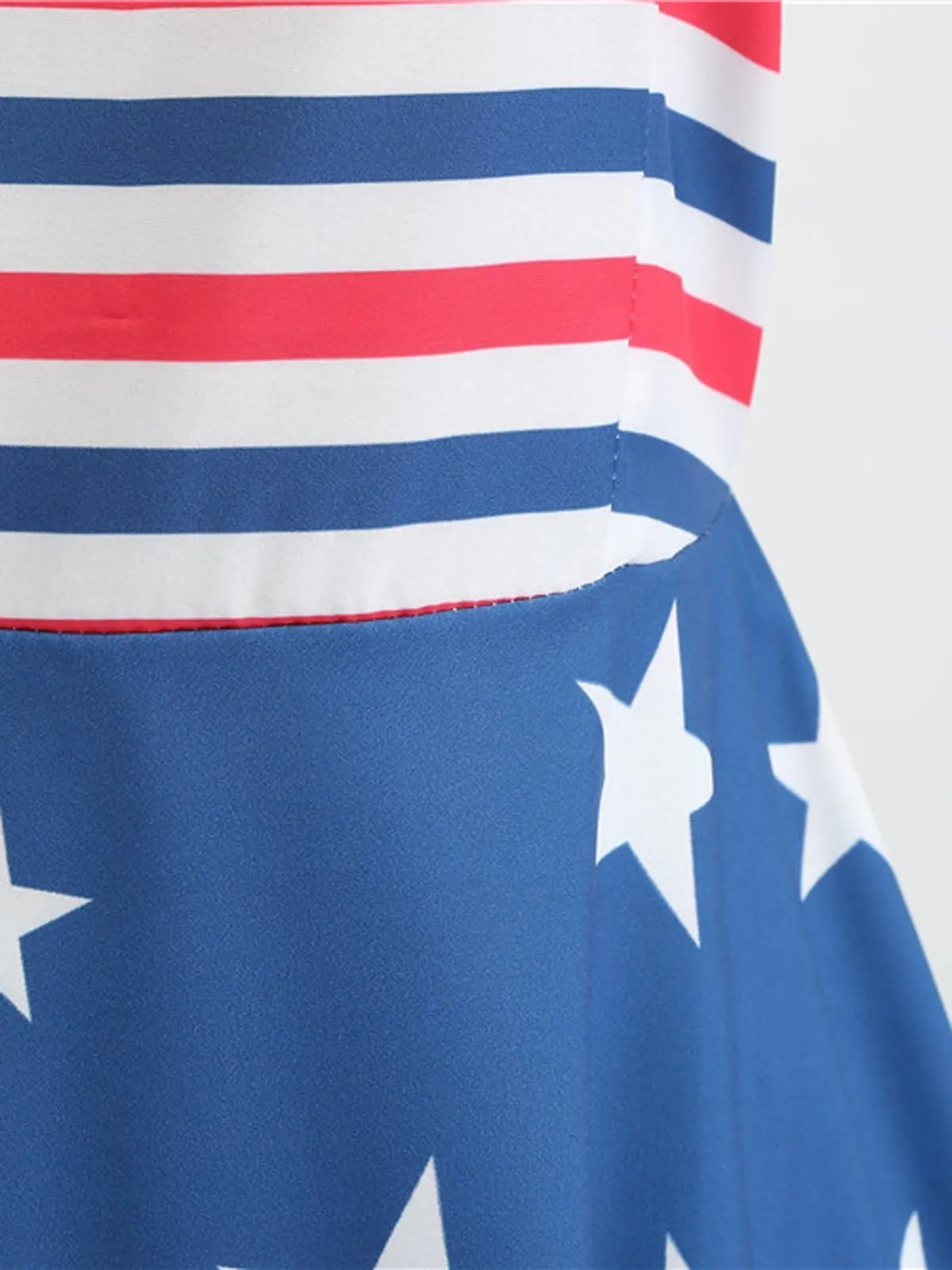 1950s American Stars Stripe Belted Dress