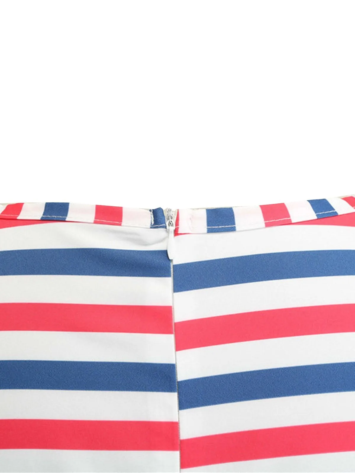 1950s American Stars Stripe Belted Dress