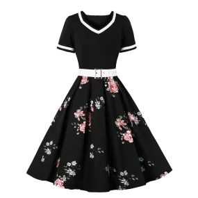 1950s Floral Patchwork Dress