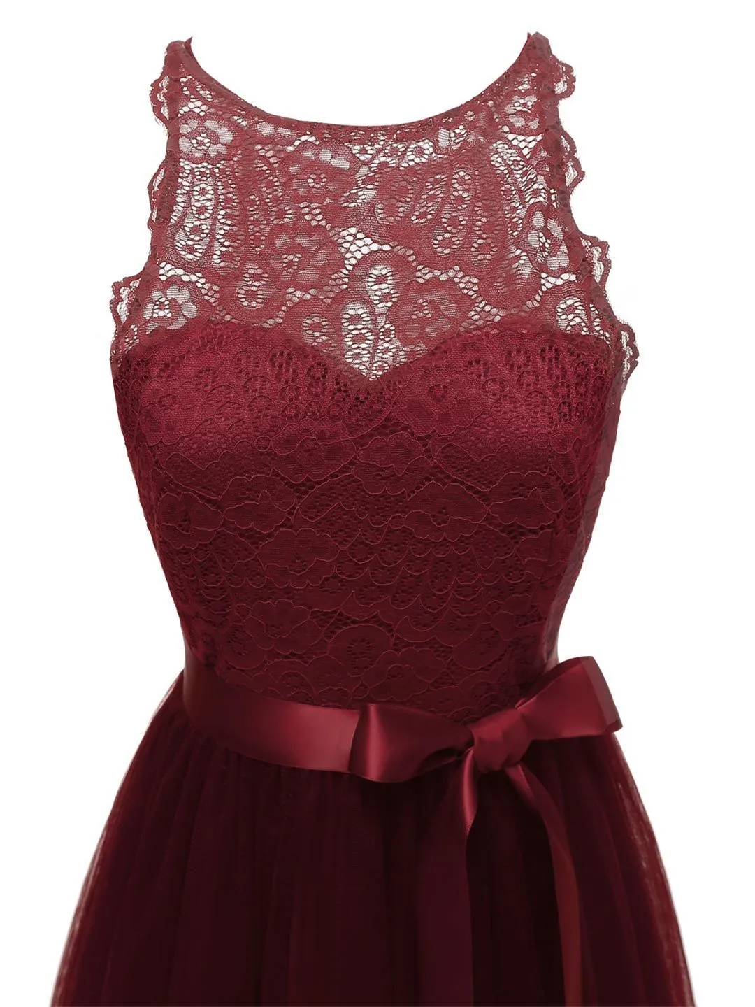 1950s Lace Belted Bow Swing Dress