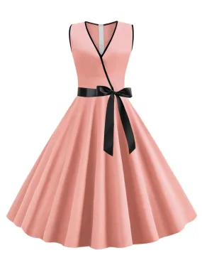 1950s Lace Up Swing Dress
