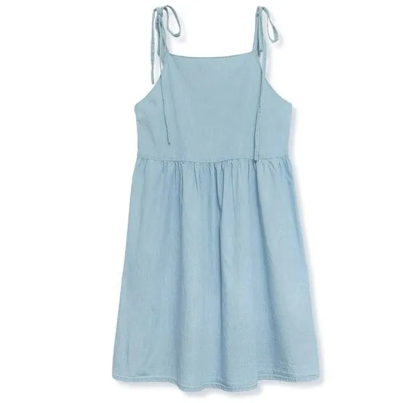 ASOS Tie Straps Lightweight Denim Mini Dress