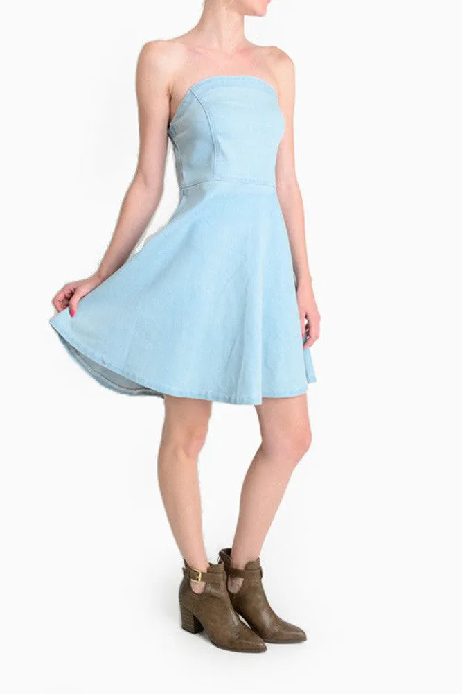 Basic Strapless Denim Dress