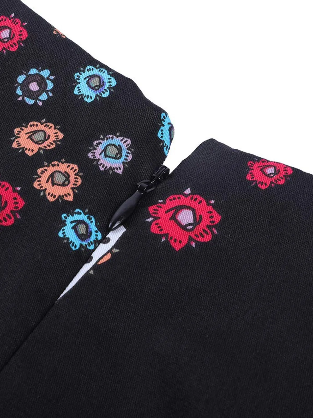 Black 1950s Halloween Skull Dress