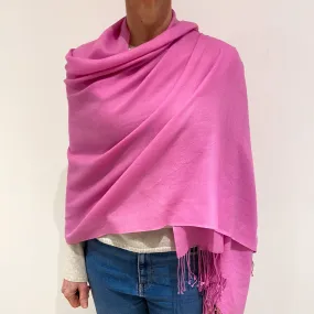 Brand New Foxglove Pink Lightweight Cashmere Pashmina Scarf