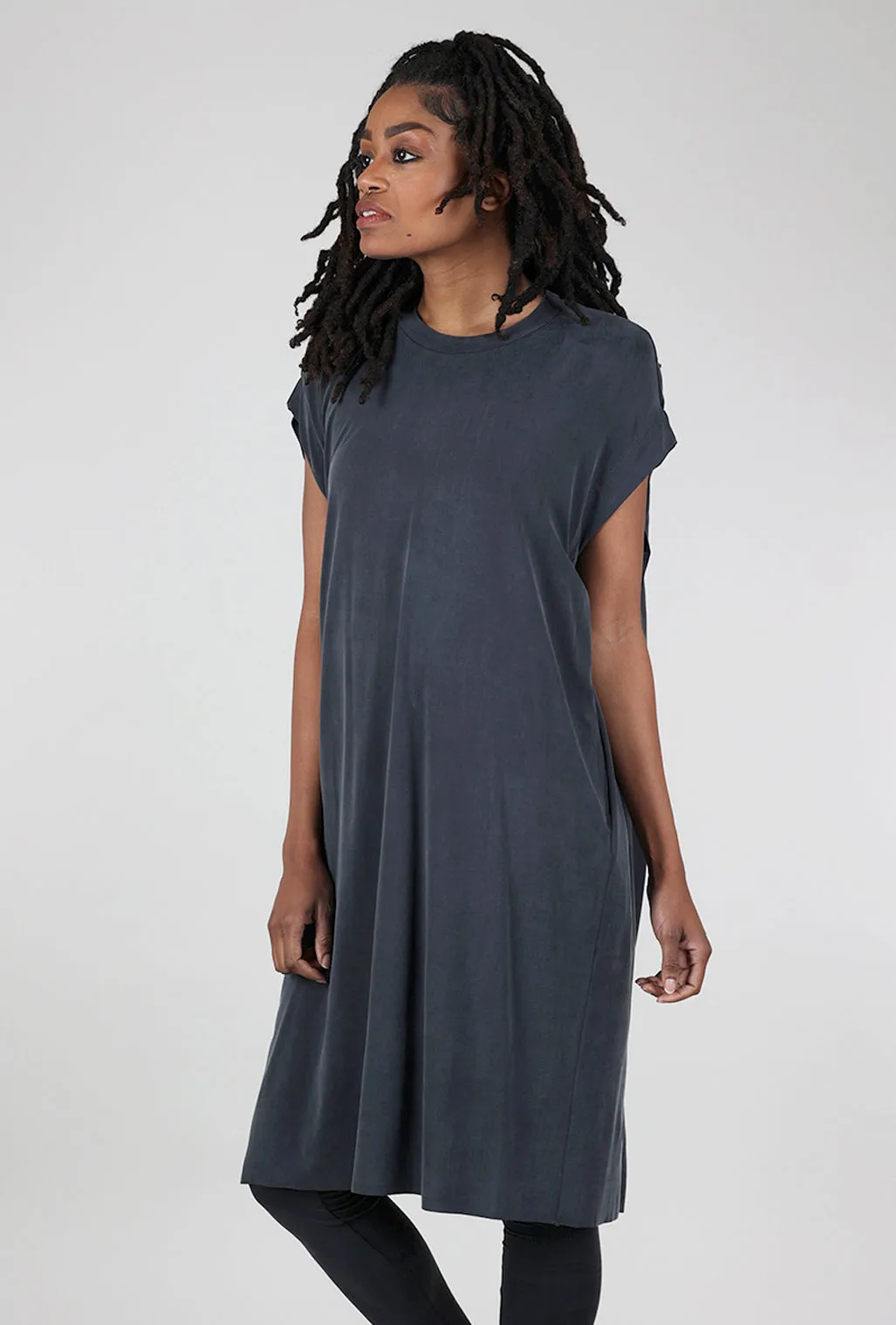 Clichee Cupro Tunic, Velvet Denim