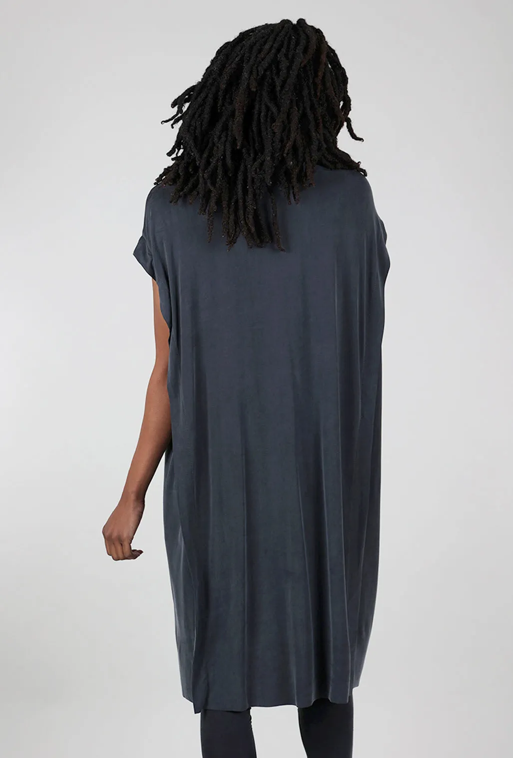 Clichee Cupro Tunic, Velvet Denim