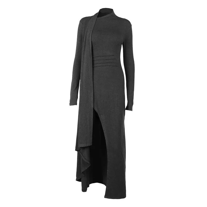Delicate Asymmetric Pendulum Knitted Dress
