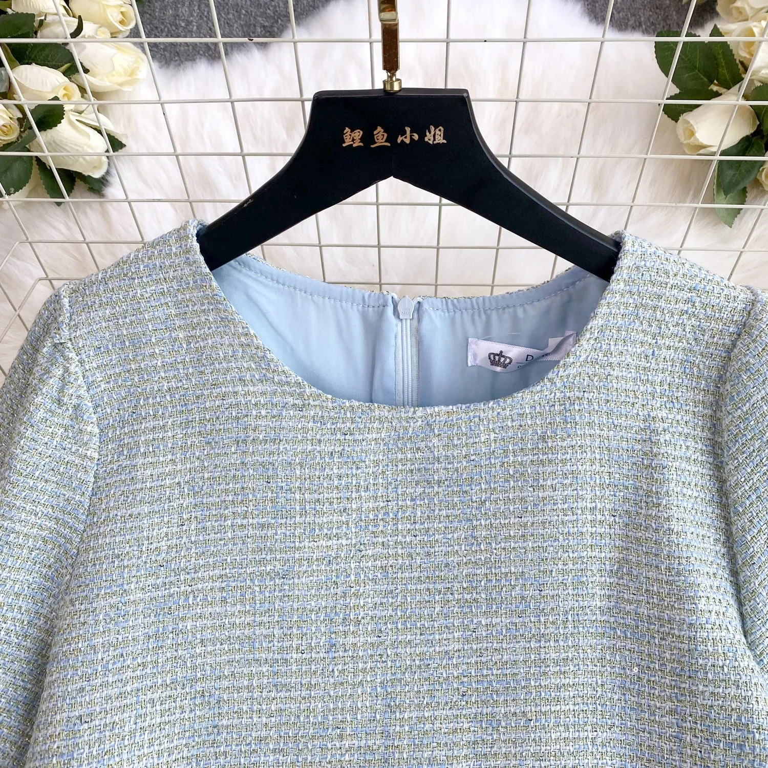 Delicate Mesh Hem Patchwork Dress