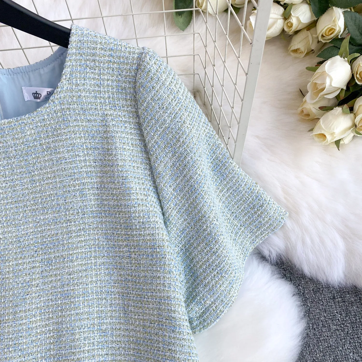 Delicate Mesh Hem Patchwork Dress