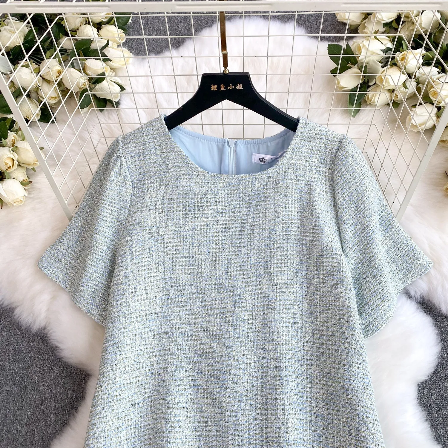 Delicate Mesh Hem Patchwork Dress