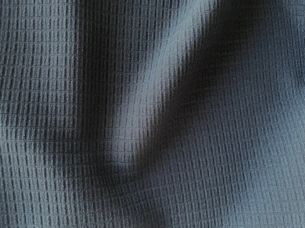 Delicate Mock Quilted Black Stretch Polyester