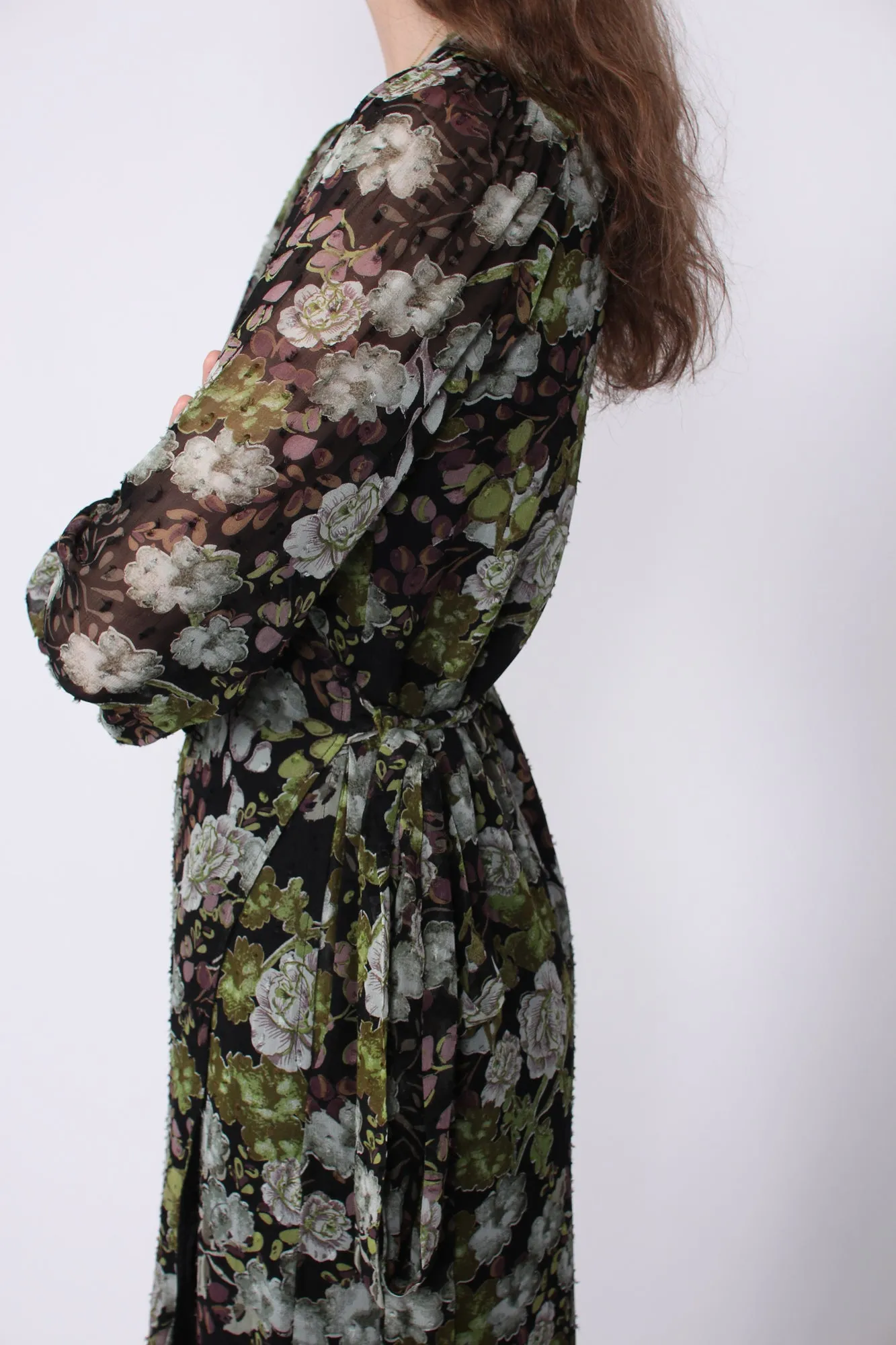 Delicate Wrap Dress - Green Garden