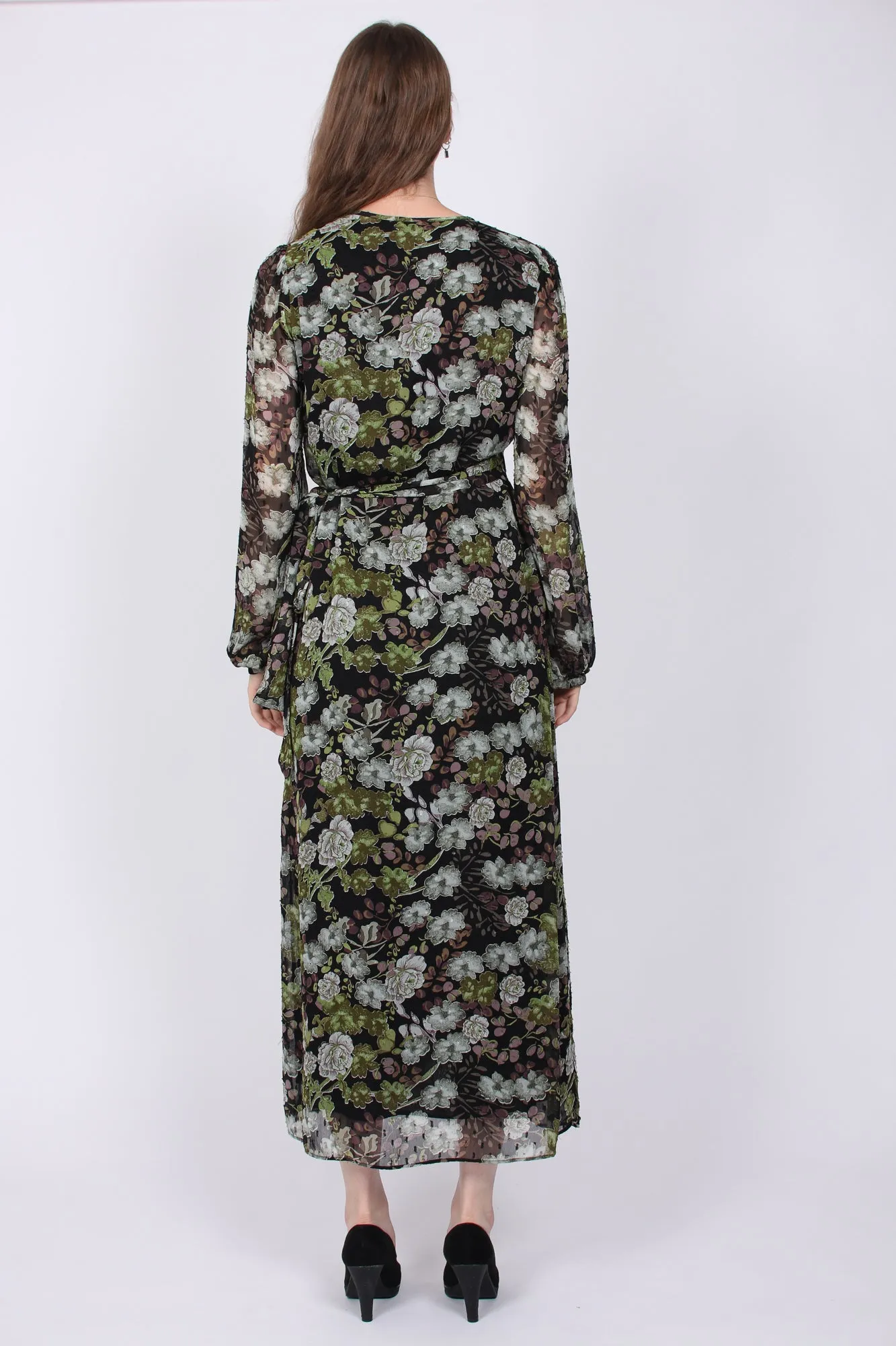 Delicate Wrap Dress - Green Garden