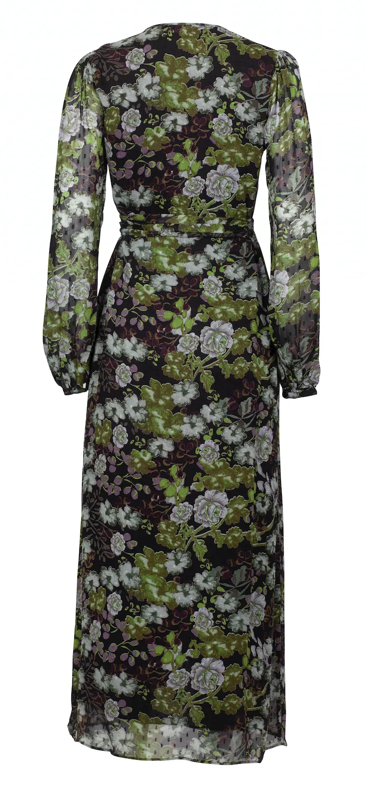 Delicate Wrap Dress - Green Garden