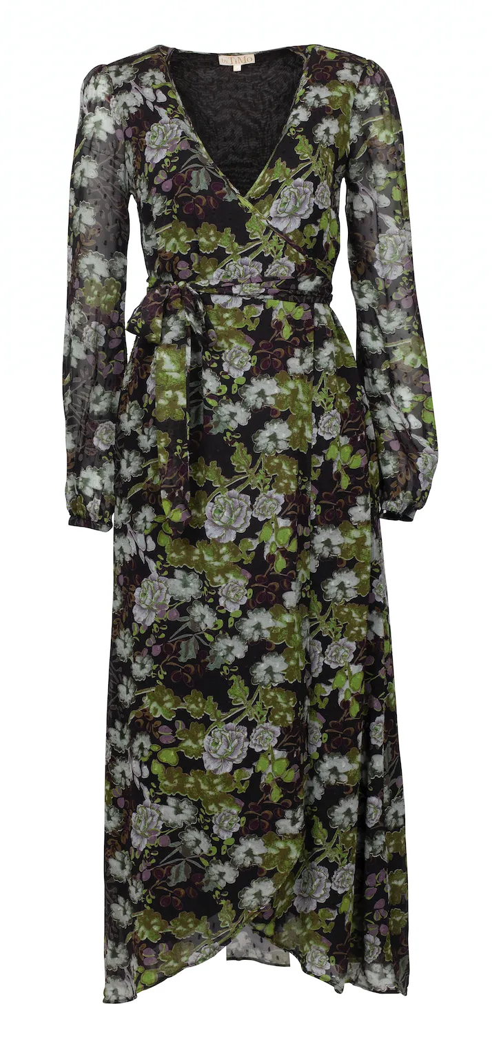 Delicate Wrap Dress - Green Garden