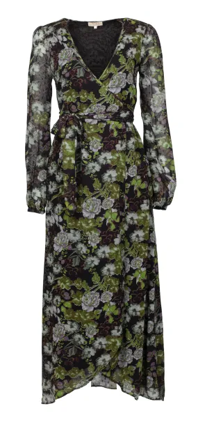 Delicate Wrap Dress - Green Garden