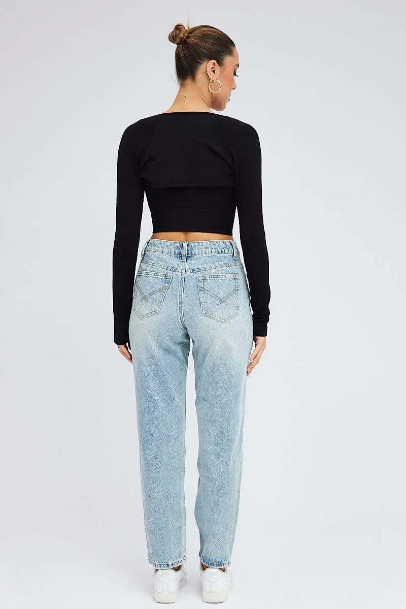 Denim Relaxed Mom Jean High Rise