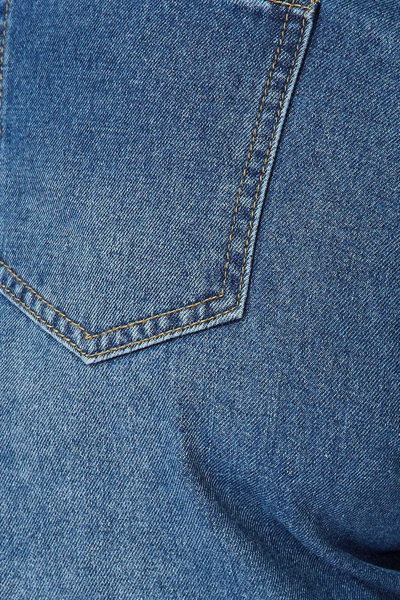 Denim Relaxed Shorts Mid Rise