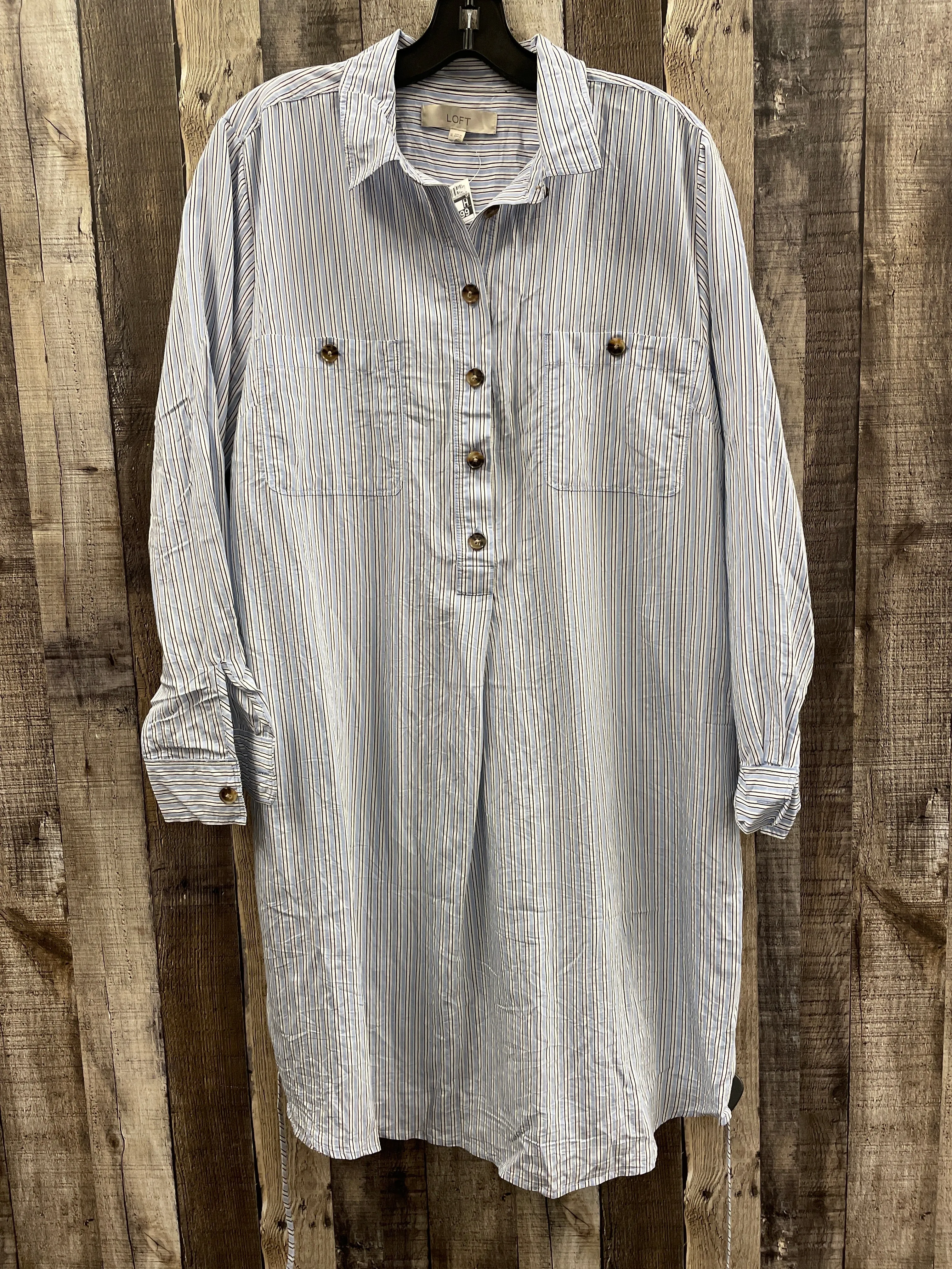 Dress Casual Midi By Loft In Striped Pattern, Size: Xl