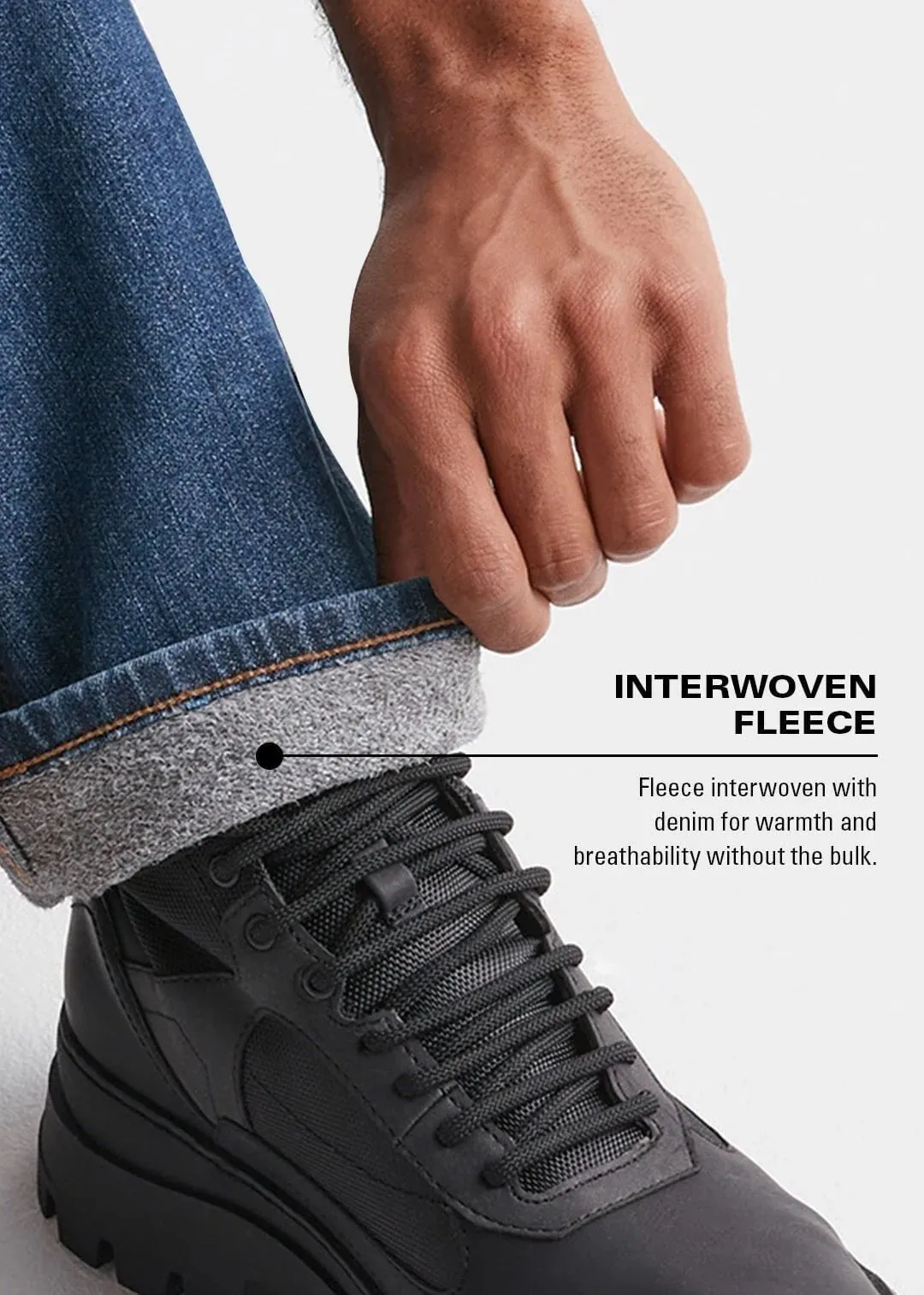 DUER TECH FLEECE DENIM RELAXED TAPER MENS PANT