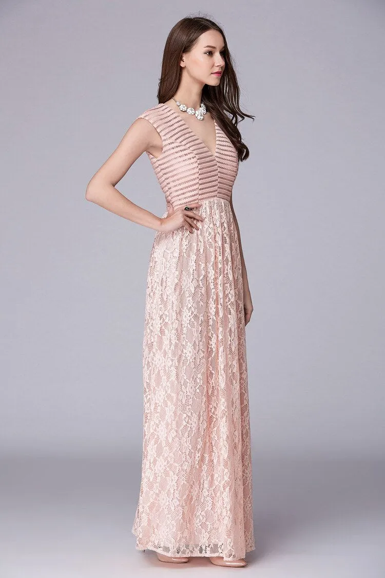 FashionSierra - Lace Patchwork Elegant Party Prom Floor Length Runway Dresses