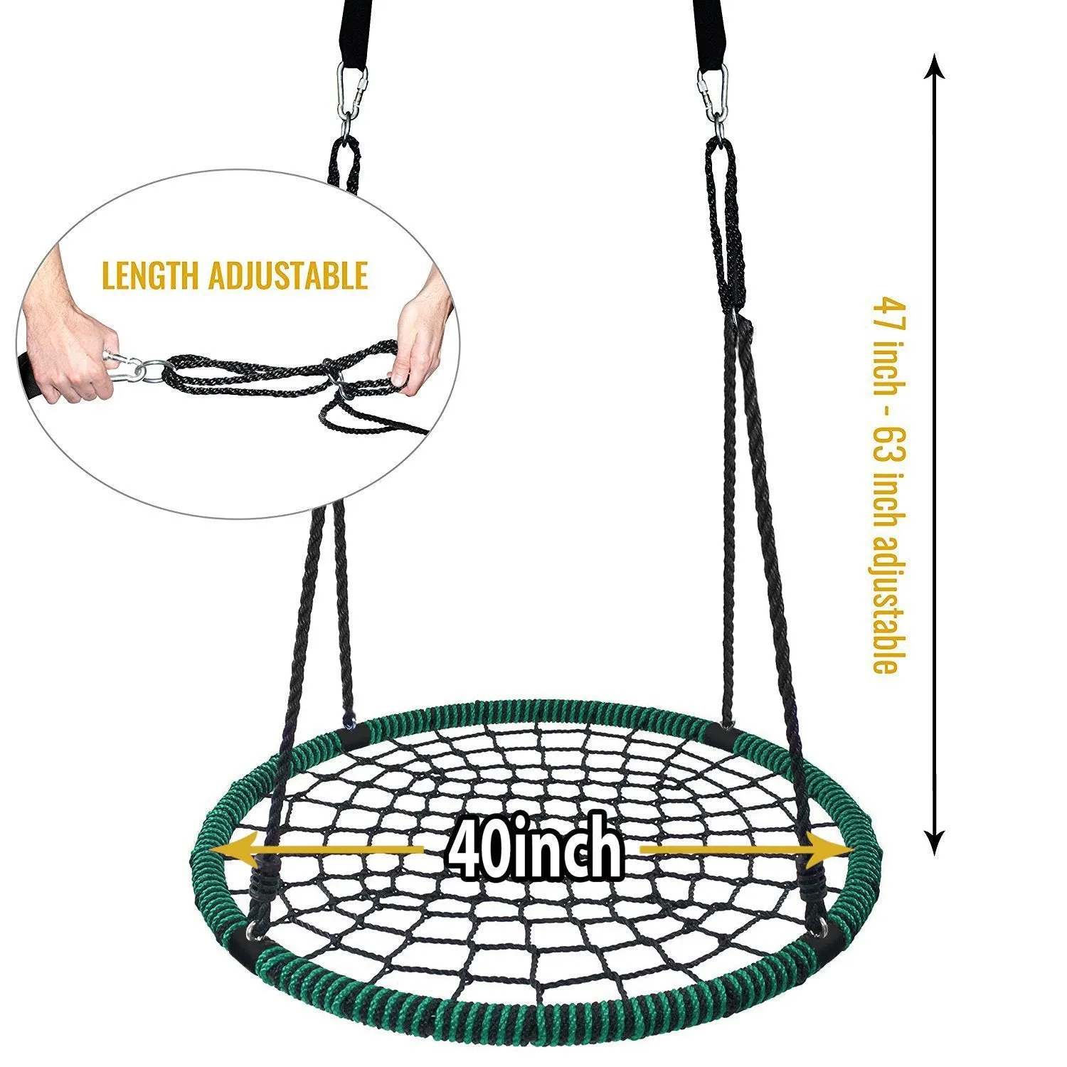 Giant Web Swing in Elite Green with Bonus Carabiners and Flags