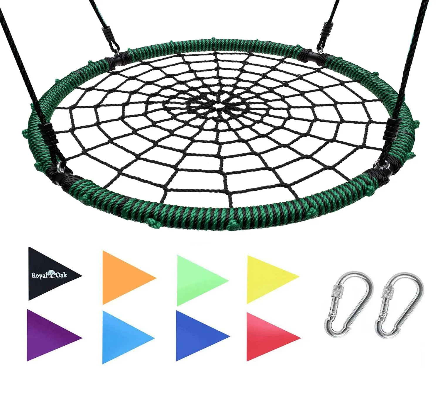 Giant Web Swing in Elite Green with Bonus Carabiners and Flags