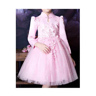 Ketty More Kid Girl Lovely Long Sleeve Flower Embroidered Wedding Dress -KGDC39529