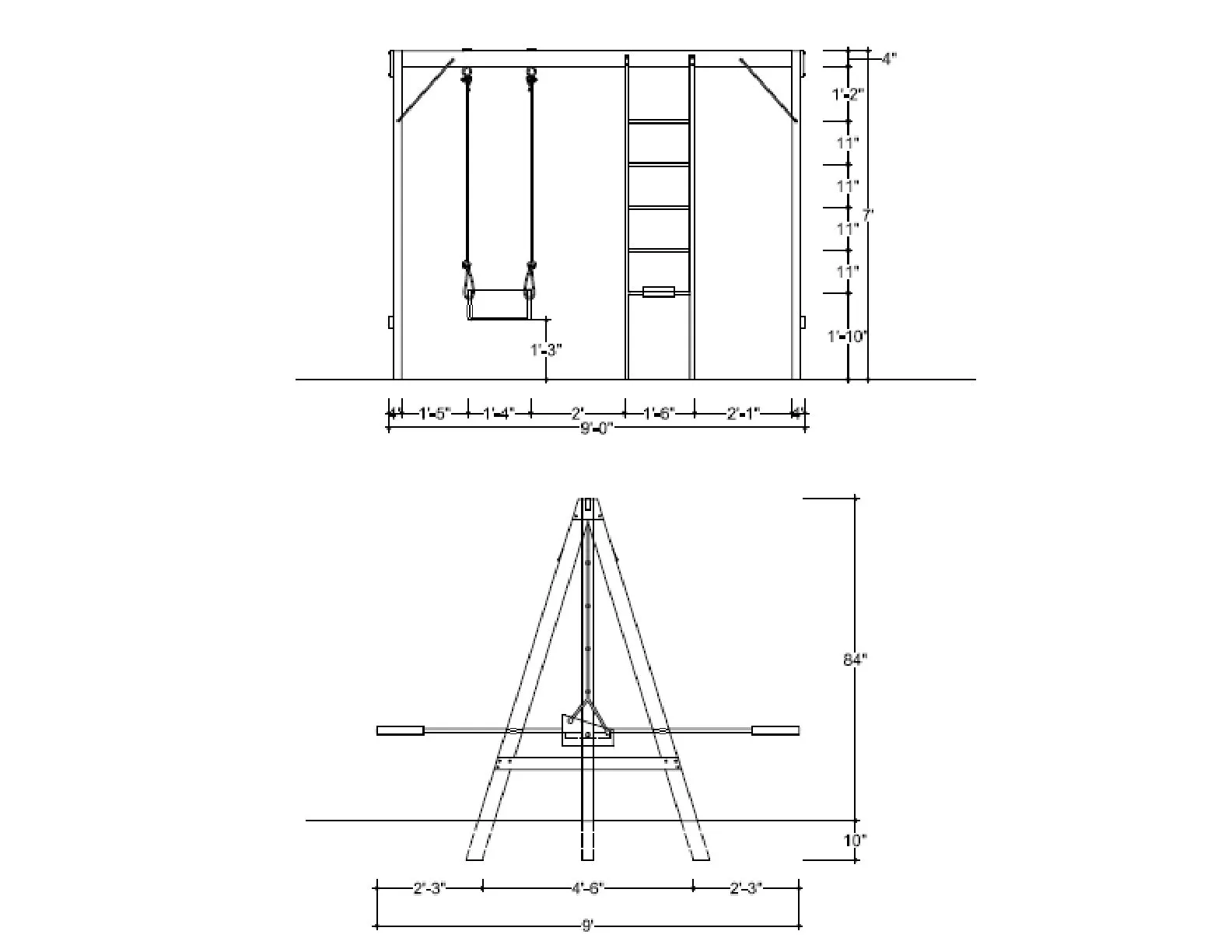 Kids Backyard Swing Set Ladder Seesaw - DIY Plans - Playground Backyard Play Set Outdoor