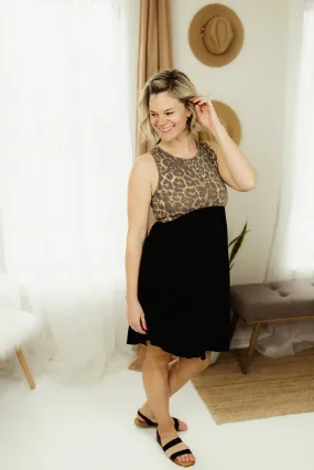 Leopard Colorblock Midi