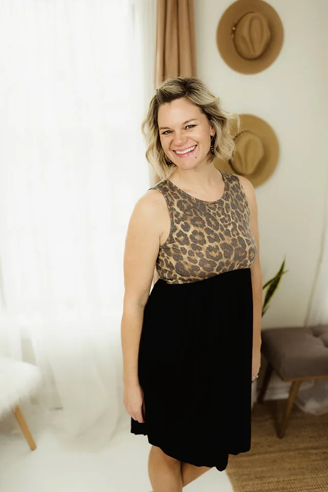 Leopard Colorblock Midi