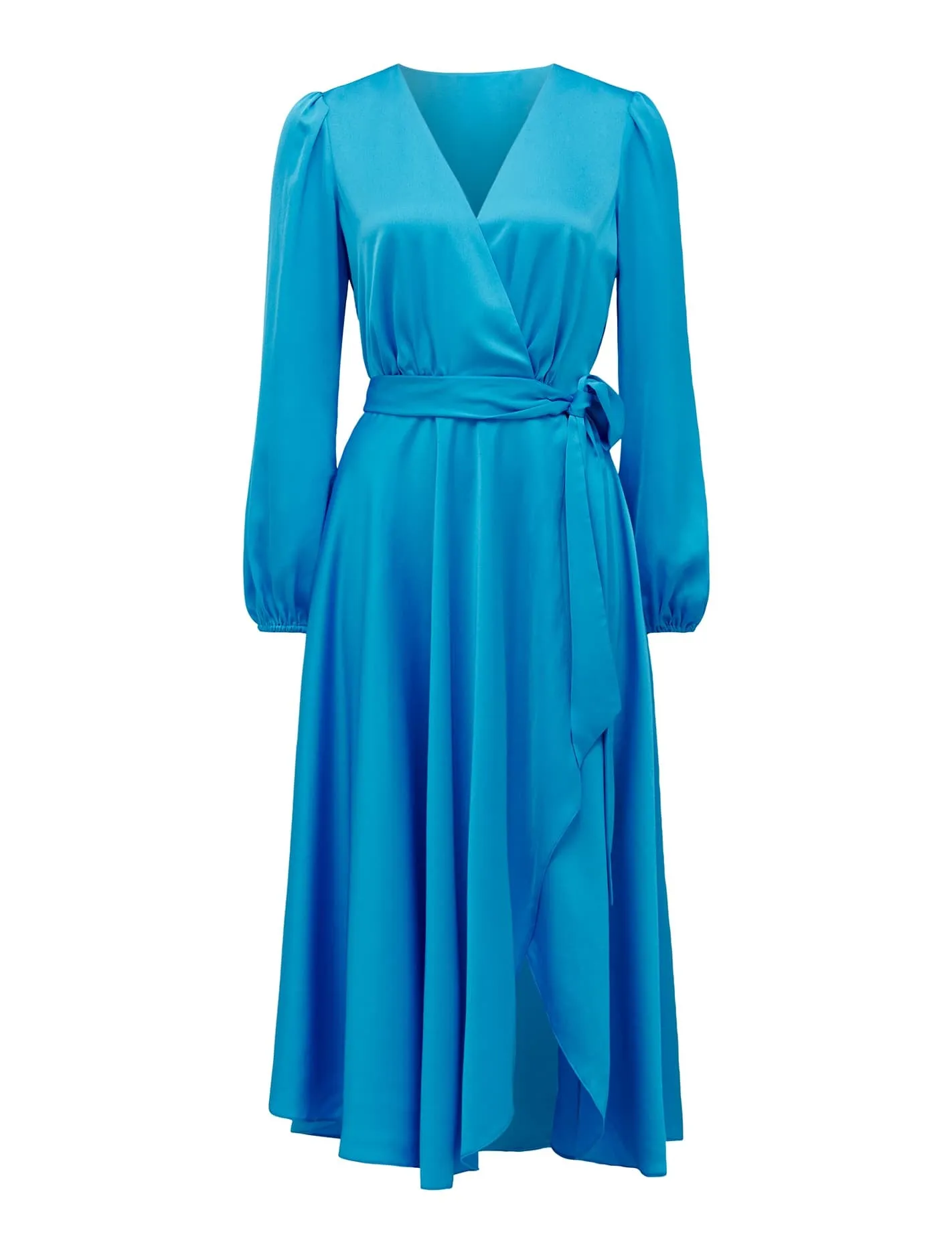 Marilyn Satin Wrap Midi Dress