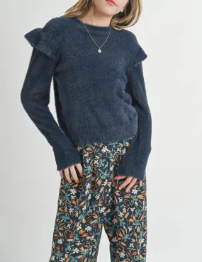 Midnight Abigail Ruffle Trim Sweater