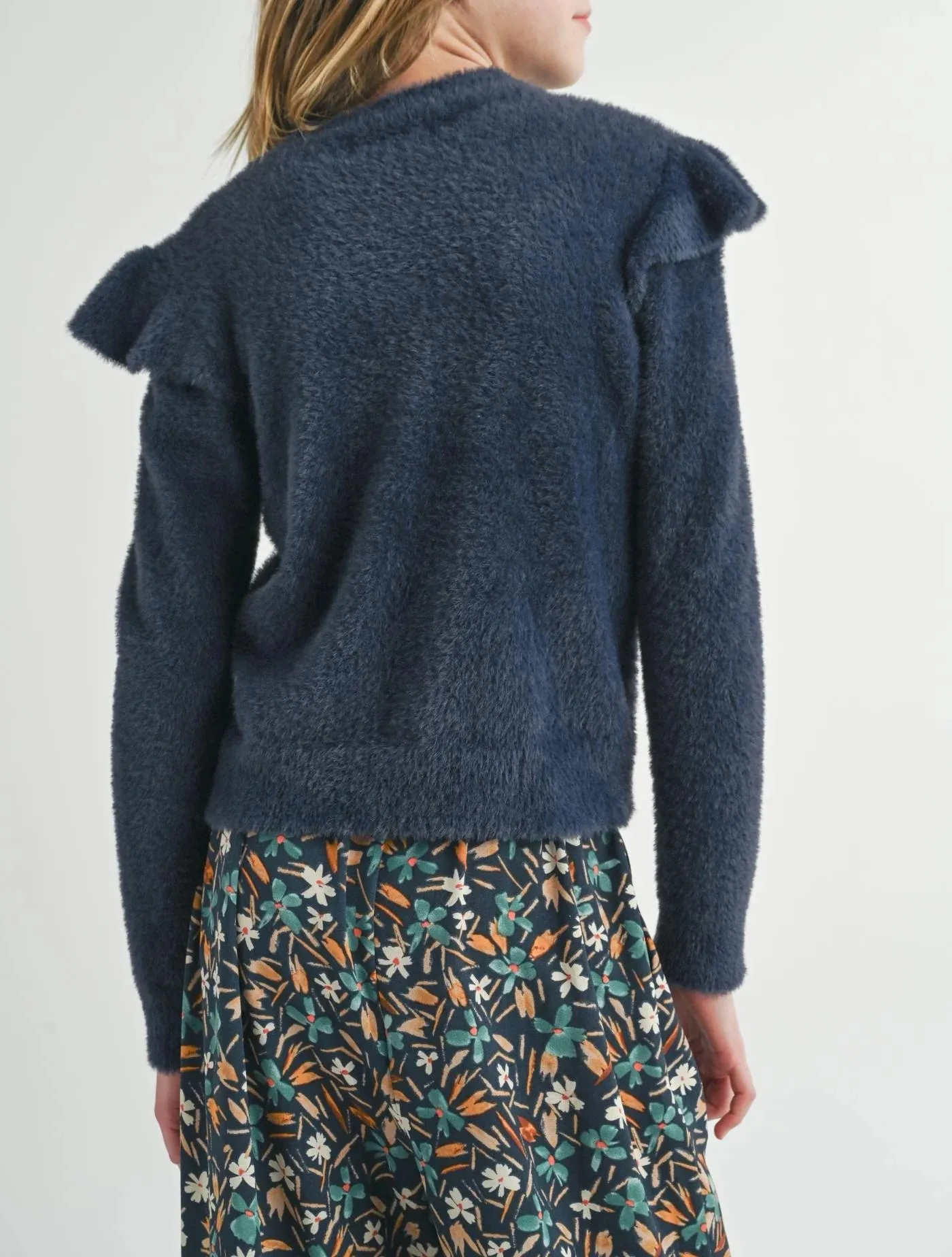 Midnight Abigail Ruffle Trim Sweater