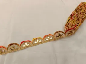 Multicolor Resham and Gota Chord Embroidered Border