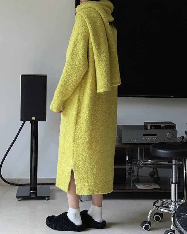 New Winter Slouchy Wool Loop Loose Warm Sweater Dress