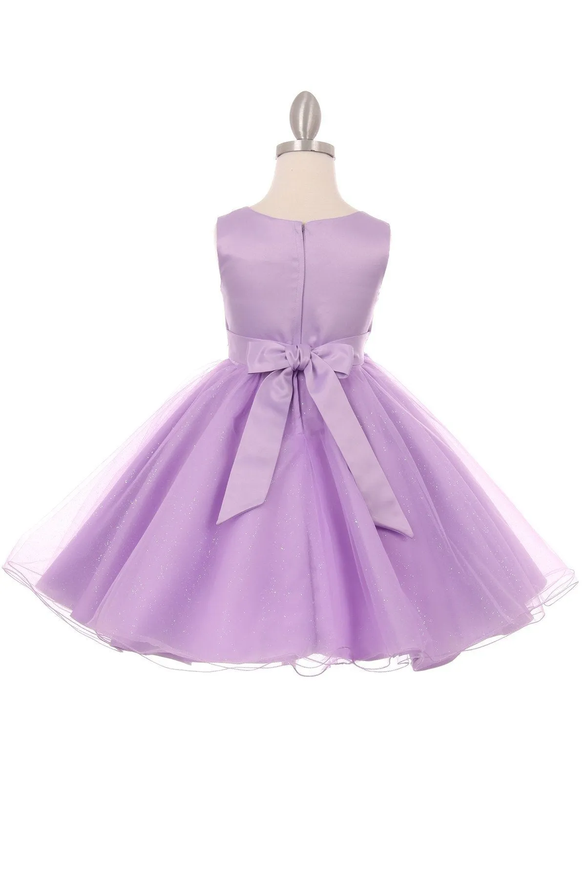 Pearl Beaded Floral Glitter Tulle Party Dress by Cinderella Couture USA AS9022