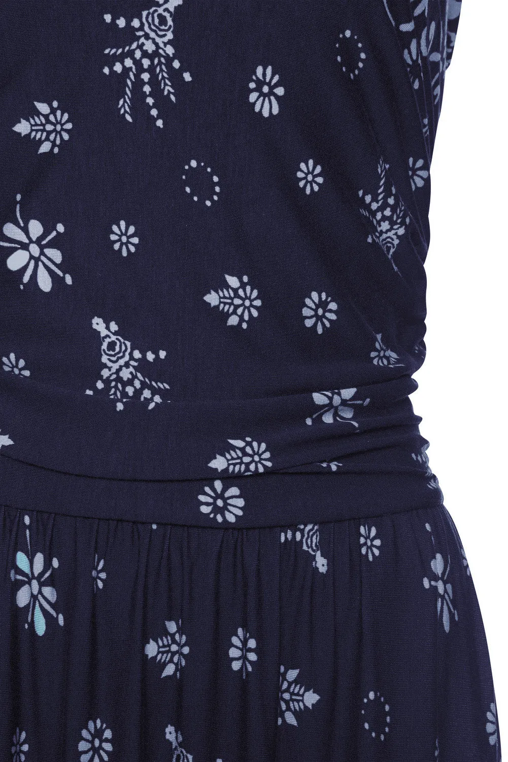 Plus Size Off-the-shoulder Floral Print Maxi Dress