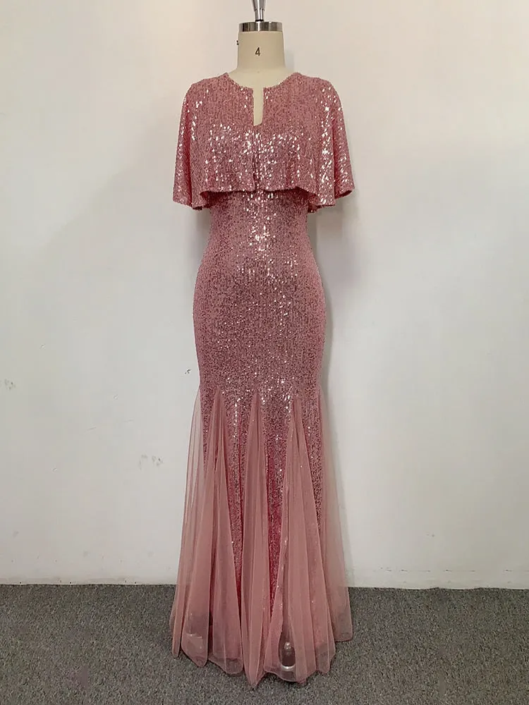 Plus Size V Neck Mermaid Burgundy Long Formal Prom Party Gown Sequins Sleeveless Evening Cocktail Dress