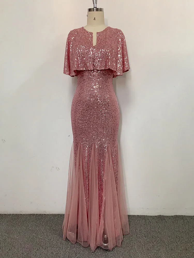 Plus Size V Neck Mermaid Burgundy Long Formal Prom Party Gown Sequins Sleeveless Evening Cocktail Dress