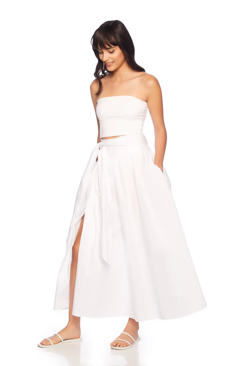 poplin wrap skirt