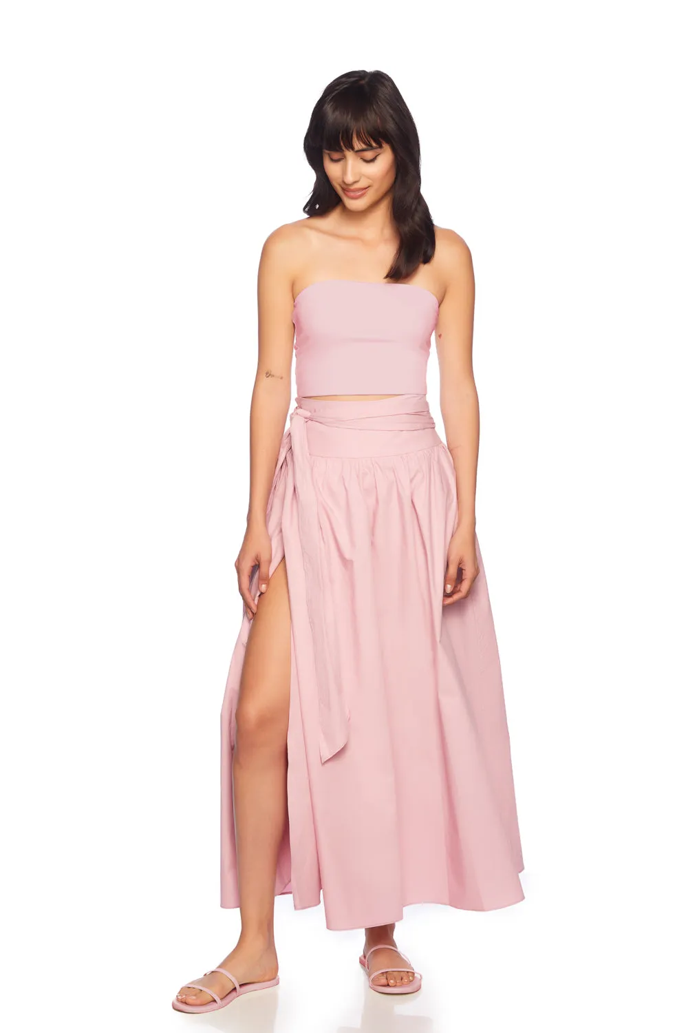 poplin wrap skirt
