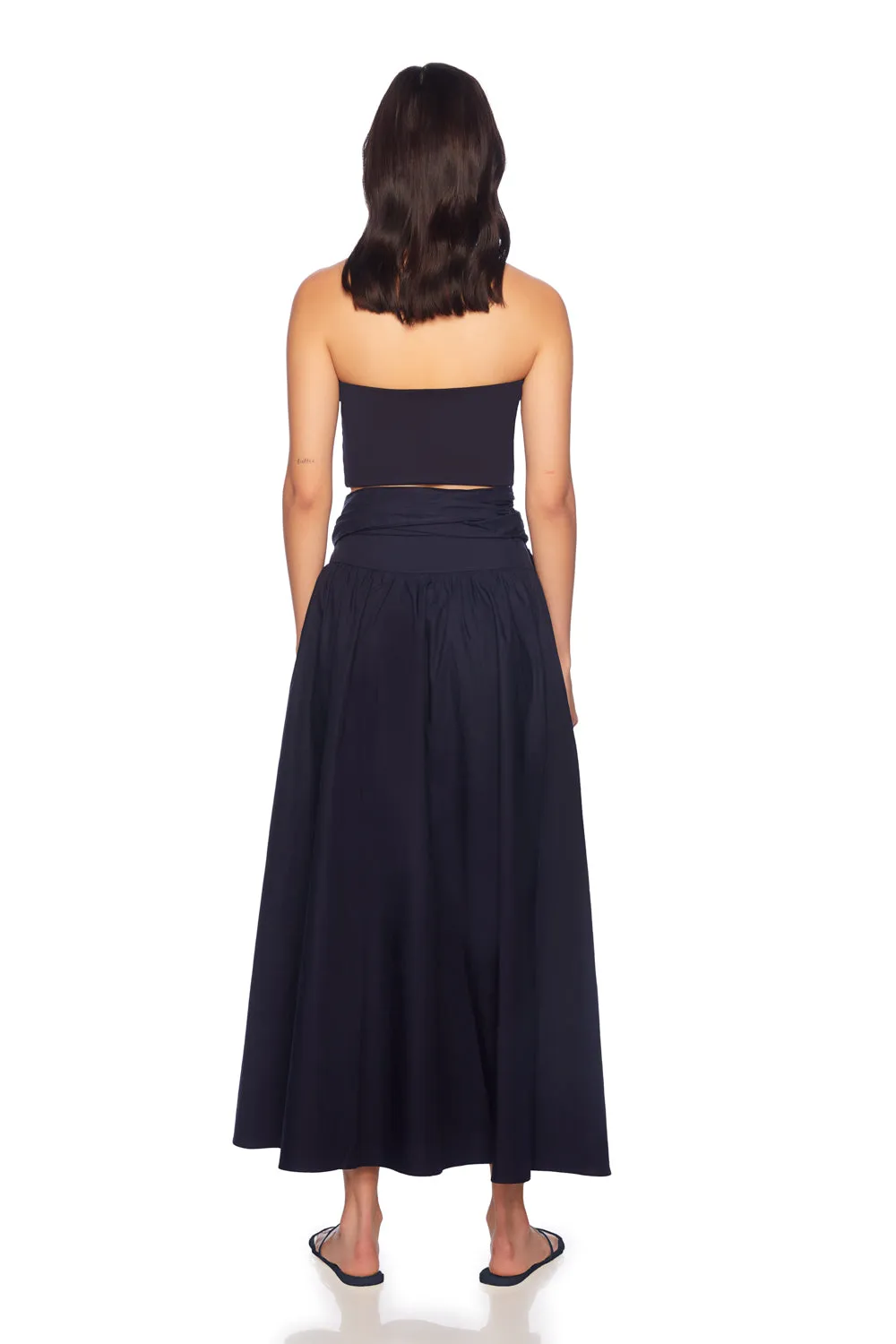 poplin wrap skirt