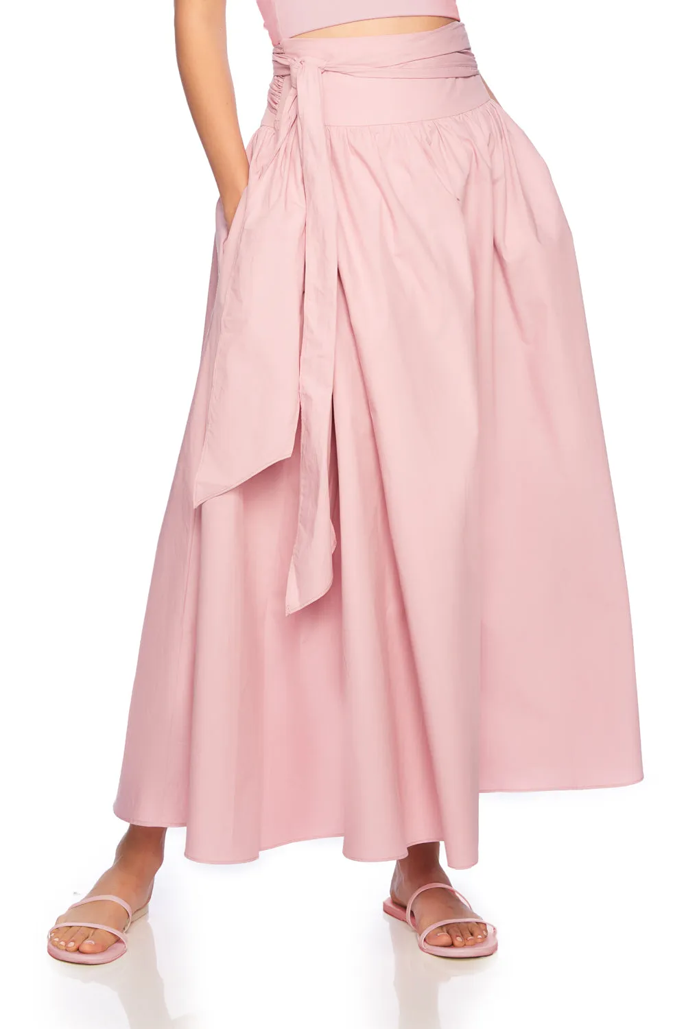 poplin wrap skirt