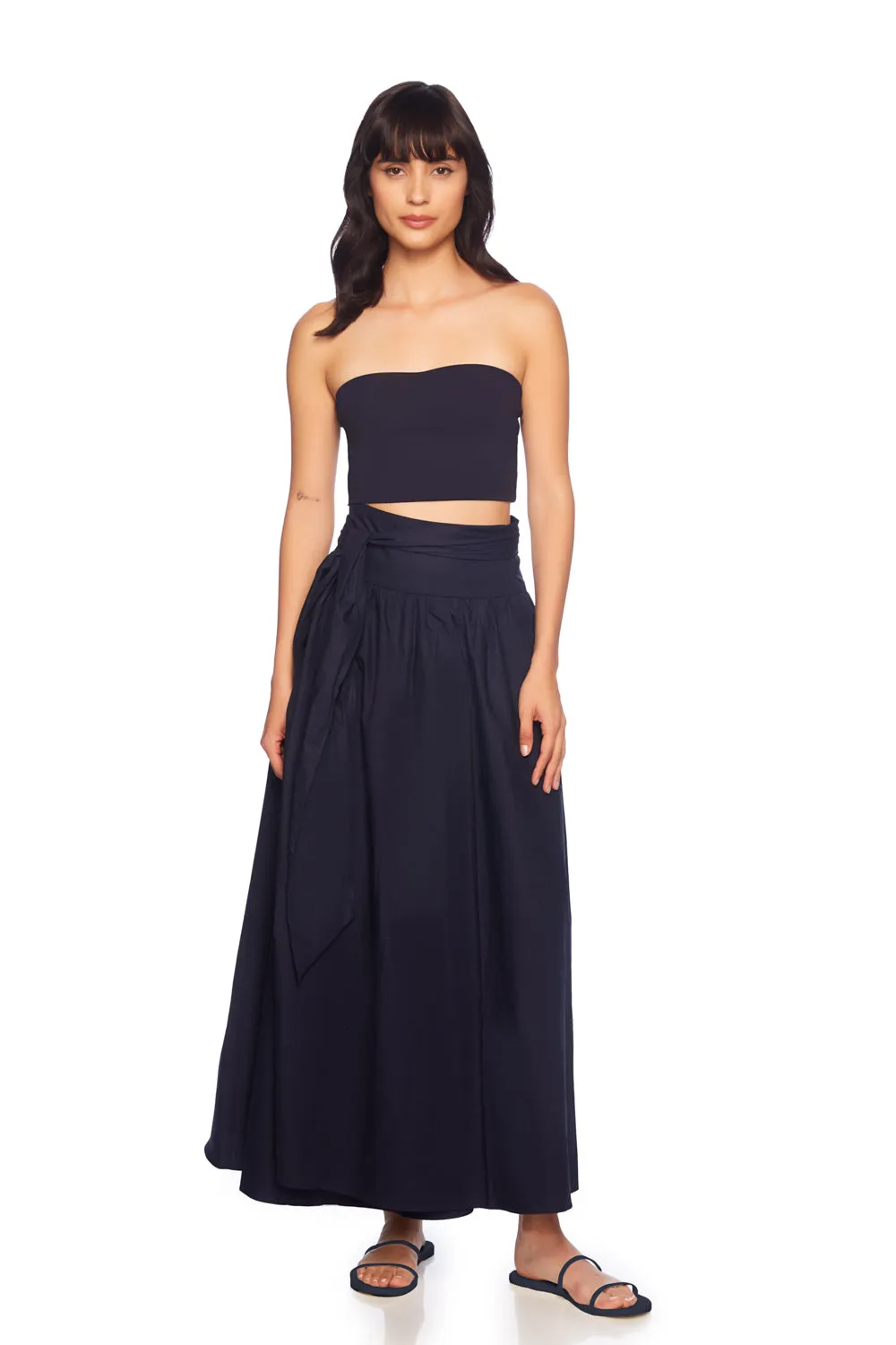 poplin wrap skirt