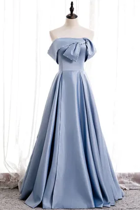 Promfast Chic A line Off the shoulder Beaded Floor Length Prom Dress Satin Evening Dress PFP2147