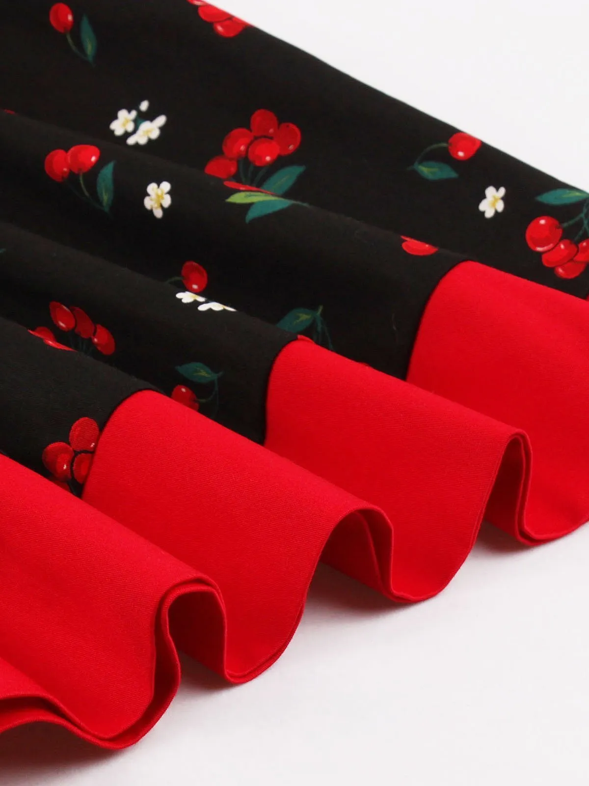 Red 1950s Cherry Strap Swing Dress