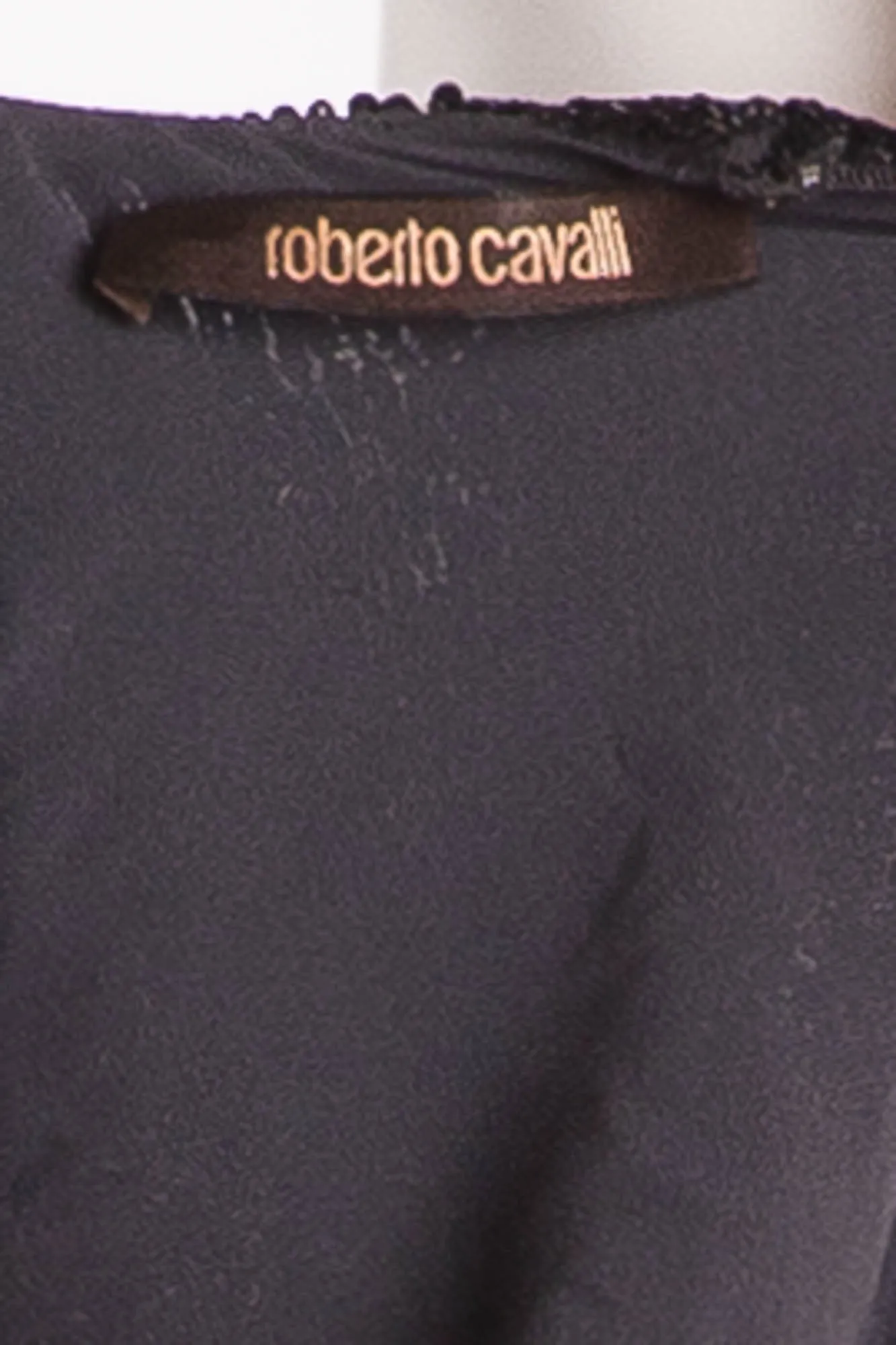 Roberto Cavalli - Black and Brown Dress with Heavily Beaded Shoulders - IT 42